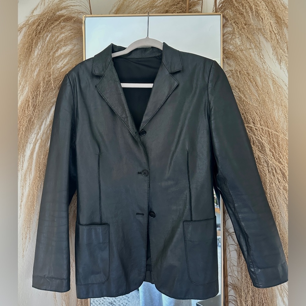 Vintage Genuine Leather blazer, made in Italy